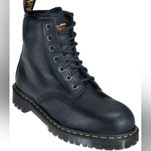 Dr. Martens Safety Toe Heavy Industrial Slip Resistant Boots Shoes Black Pebbled - Picture 6 of 15